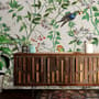Tropical Green Leaves with Stork and Duck Wallpaper Mural