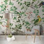 Tropical Green Leaves with Stork and Duck Wallpaper Mural