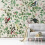 Tropical Green Leaves with Stork and Duck Wallpaper Mural