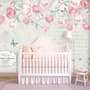 Pink Victorian Vine Flower Wallpaper Mural
