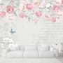 Pink Victorian Vine Flower Wallpaper Mural
