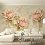 Vintage Pink Dried Floral Wallpaper Mural