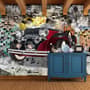 Vintage Car with Graffiti Brick Wallpaper Mural