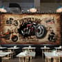 Vintage Motorbike with American Flag Wallpaper Mural
