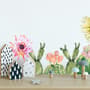 Watercolor Pink Yellow Cactus Florals Wall Decal Sticker
