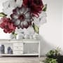 Watercolor Red Rose and Anemone Floral Bouqets Wall Decal Sticker