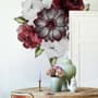 Watercolor Red Rose and Anemone Floral Bouqets Wall Decal Sticker