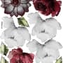 Watercolor Red Rose and Anemone Floral Bouqets Wall Decal Sticker