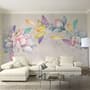Colorful Magnolia Flowers and Birds Wallpaper Mural