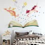 Kids Watercolor Unicorn and Dinosaurs in the Storybook Wall Decal Sticker