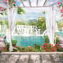 3D-Look Wasserfall Landschaft und malerischer Garten Fototapete