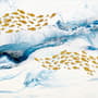 Sea Wave and Fish Wallpaper Mural