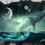 Sea Whales Sharkes Wallpaper Mural
