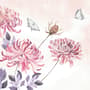 Papier peint art floral pissenlit rose aquarelle rétro